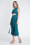 Women's Sleeveless Tie Jumpsuit with Slit